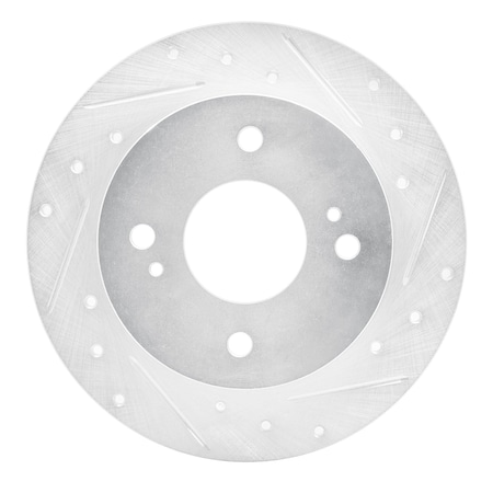 Dynamic Friction Co DFC Brake Rotor - Drilled and Slotted - Silver 631-67036R