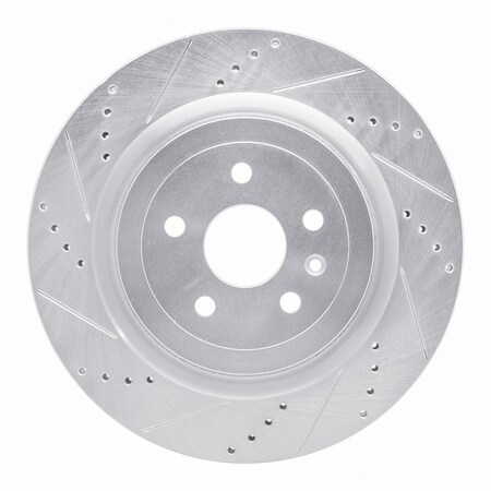 Dynamic Friction Co DFC Brake Rotor - Drilled and Slotted - Silver 631-47039L