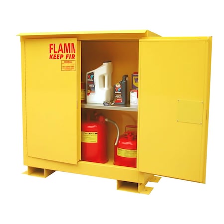 Securall Hazardous Material Storage Cabinet, 30 gal, 1 Shelves, Steel, 43 in W x 48 in H x 18 in D A130WP1