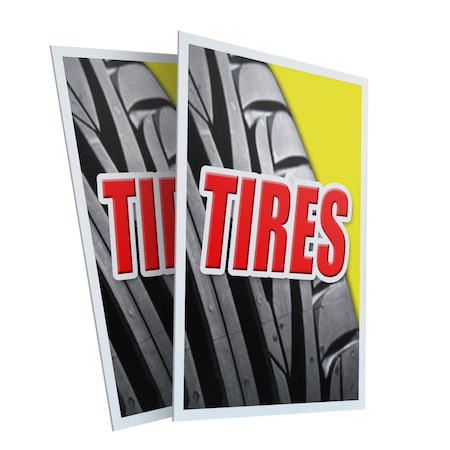 Signmission Tires, Plastic Signs Only 24 Inch x 36 Inch, Corrugated Plastic, 2PK CSB-2436-2PACK-Tires