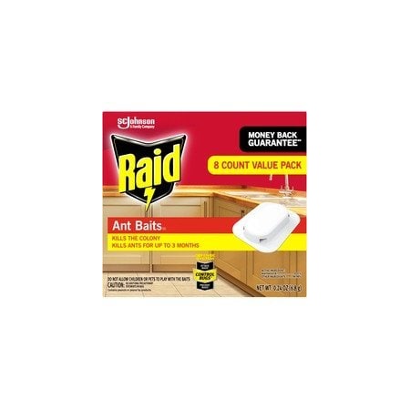 Raid Ant Baits, Kills Ants, Red, 8 / Box, 12PK 308819