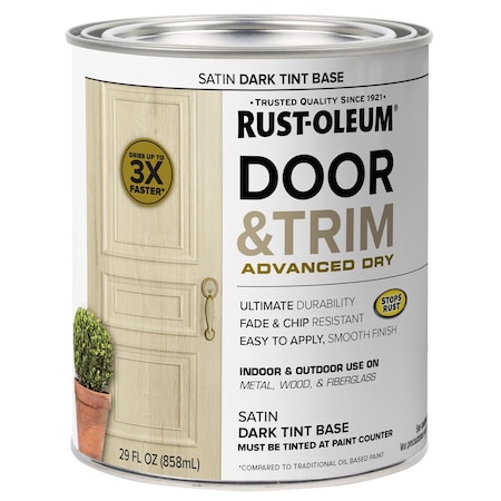 Rust-Oleum Stops Rust Satin Dark Tint Base Door Paint Exterior and Interior 1 qt 369390