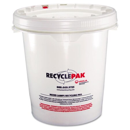 Strategic Product Distribution Prepaid Recycling Container Kit for Mixed Lamps, 5gal Round Pail, White ST31230