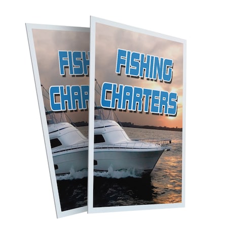 Signmission Fishing Charters, Plastic Signs Only 24 Inch x 36 Inch, Corrugated Plastic, 2PK CSB-2436-2PACK-Fishing Charters