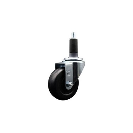 Service Caster 3.5'' Soft Rubber Wheel Swivel 1-1/8'' Expanding Stem Caster SCC-EX20S3514-SRS-118