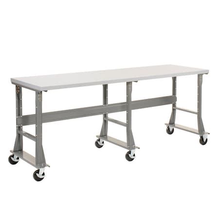 Global Industrial Extra Long Mobile Workbench, 96 x 36", Flared Leg, Laminate Square Edge 601430A