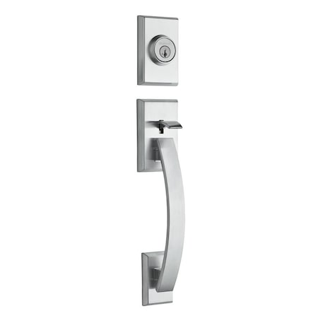 Kwikset Tavaris Single Cylinder Exterior Handleset SmartKey with 6AL Latch and STRKP Strike Pack which 800TVHLIP-26DS.STRKP