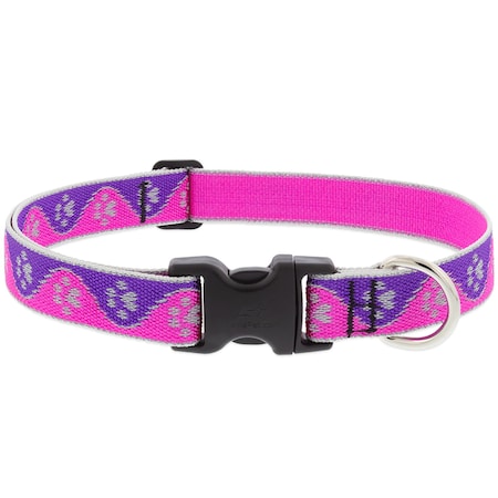 Lupinepet Reflective Pink Paws Nylon Dog Adjustable Collar 48553