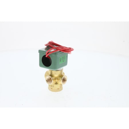 Asco Solenoid Valve, 3-Way, 1/4 in Pipe Size, Brass 8320A9