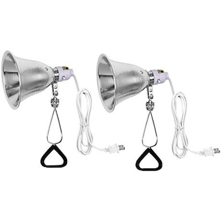 Simple Deluxe Clamp Lamp Light with 5.5 Inch Aluminum Reflector up to 60 Watt E26 Socket, no Bulb Included, 2PK HIWKLTCLAMPSSILWHTX2