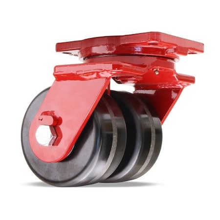 Hamilton Extra Heavy Duty Dual-Wheel Swivel Caster, 6" x 3" Plastex Phenolic Wheels, 1" Straight Roller Bearing S-EHD2-63PH