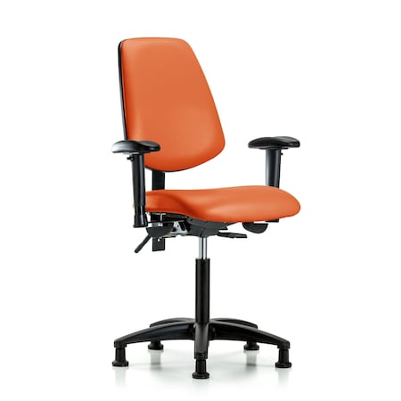 Blue Ridge Ergonomics Medium Bench Chair Adjustable Arms, 22" to 29" Height, Vinyl, Orange Kist BR-VMBCH-MB-RG-T1-A1-NF-RG-8613