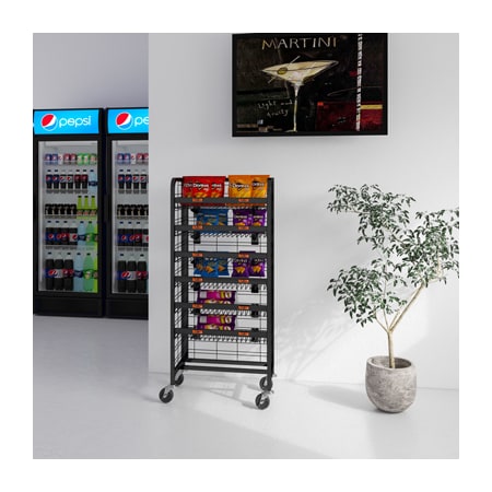Specialty Store Services 24 in. Mobile Candy and Snack Display Rack With 5 Shelves 92324