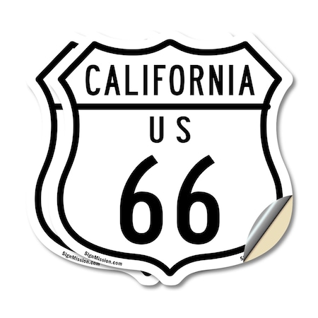 Signmission California Route Marker Shield Sign Us 6, 6 inch X 6 inch, Vinyl Decal, 2PK SHI-D-2PACK-6-371