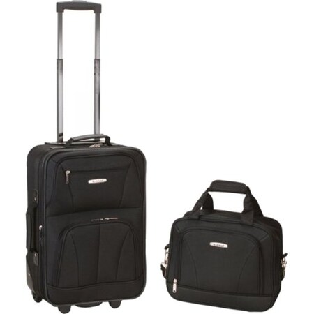 Fox Luggage Inc Rockland F102-Black 2 Pc Black Luggage Set F102-BLACK