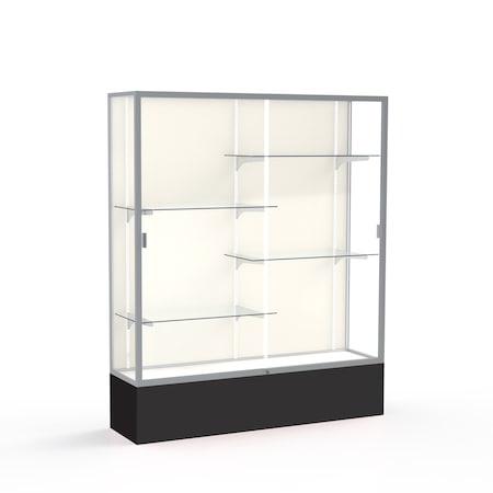 Ghent Spirit Floor Display Case 60x72x16, Plaque, Satin 375PB-SN-BK