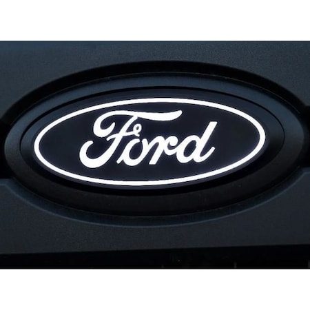 Putco Emblems, Licensed FORD Logo; White LED; Grille; Black; IP69K Rated; Plug And 92601