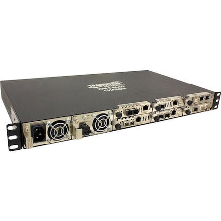 Transition Networks 6 SLOT AC ION CHASSIS W/REDUNDANT AC POWER SUPPLY AND MANAGEMENT MODULE BUNDLE W ION106-AAMB-NA