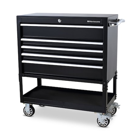 Montezuma Utility Cart, Black, 5-Drawer BK3605UC