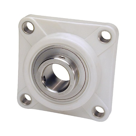 Iptci 4 Holes, Flange Bracket Housing, 4 Bolt Flange Bearing, Radial Ball, 1-3/16 in Dia, PBT Plastic, Set Screw SUCTF206-19 IP69K