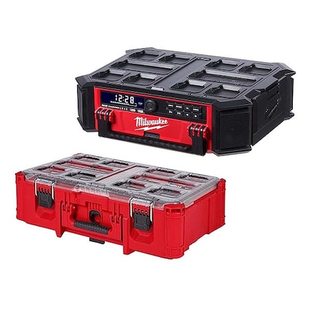 Milwaukee Tool M1 PACKOUT Radio + PACKOUT Organizer 2950-20, 48-22-8432