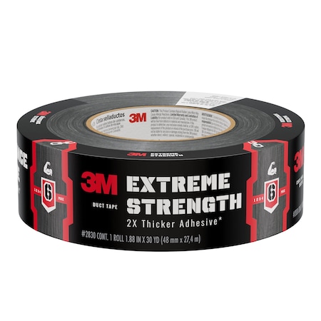 3M Duct Tape, Black, 30 yd L, 1-7/8 in W 46903
