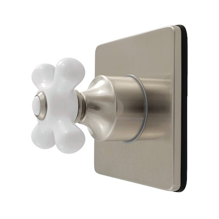 Kingston Brass Single-Handle Six-Way Diverter Valve with Square Trim Kit, Brushed Nickel KS4048PX