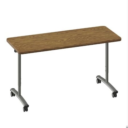 Correll Rectangle Premium Sit To Stand HPL Flip Top Table, 60 in W, 28 in to 38 in H, Particleboard Top FTS2460-06-14-06