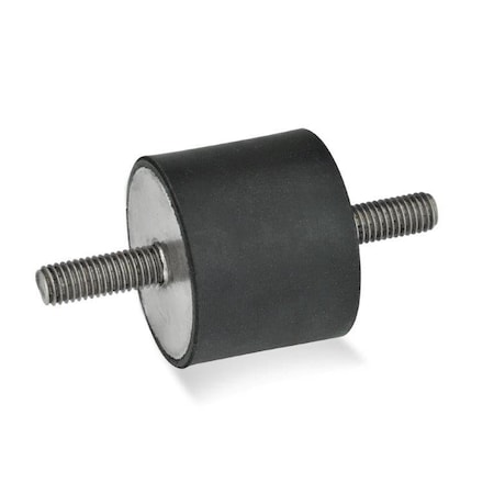 J.W. Winco Vibration-Isolating Mount, 15 mm H 451-25-15-M6-SS-55