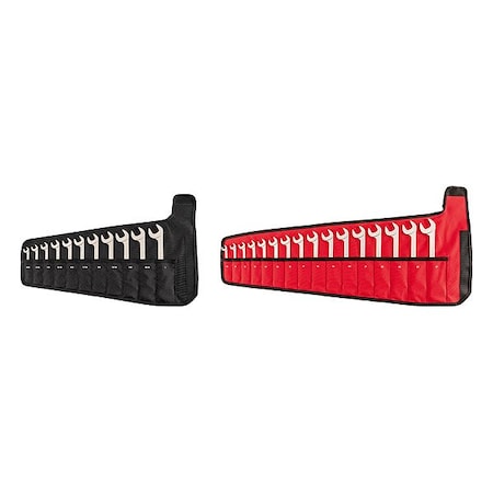 Tekton Angle Head Open End Wrench Set, Pouches, (3/8-1 Inch, 10-27 mm) - WAE93402