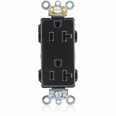 Leviton PlugsandReceptacles, 20A, 125VAC, Blk, Nylon 16362-E