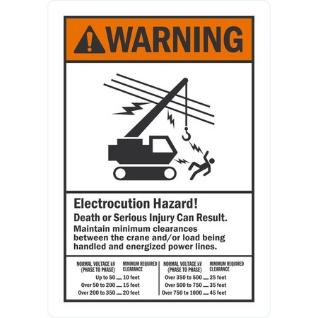 Lyle Warning Electrocution Hazard!, 3.5x5, Non-Reflective, White G-14639-ND_3.5x5