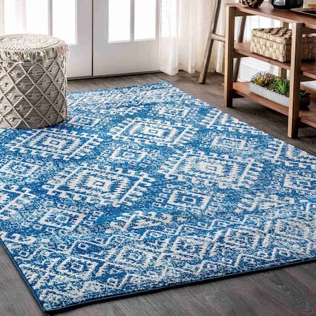 Jonathan Y Moroccan HYPE Boho Vintage Tribal Blue/White 3 ft. x 5 ft. Area Rug MOH102A-3