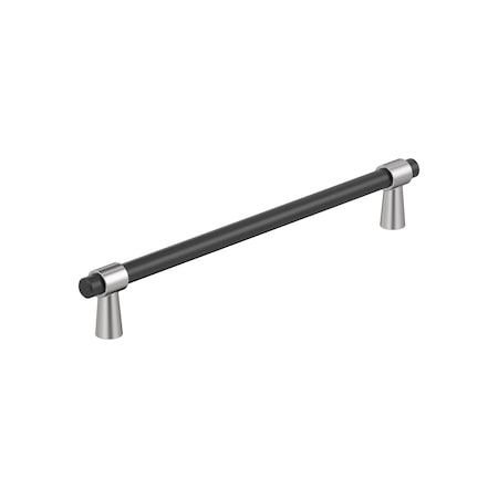 Amerock Mergence 7-9/16 inch 192mm Center-to-Center Matte Black/Polished Chrome Cabinet Pull BP36980FB26