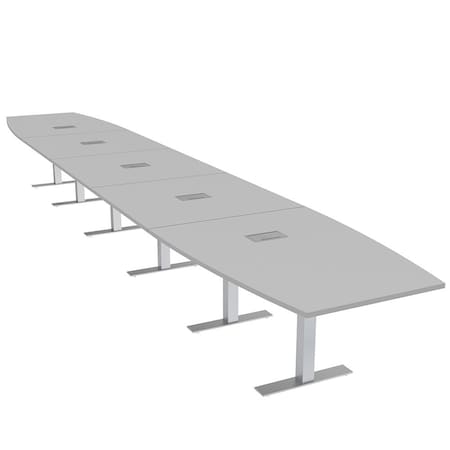 Skutchi Designs 22 Person Conference Table With Power Unit | 22' Boat Table | Harmony Series HAR-BOT-48X264-T-U779-ESIL