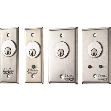 Alarm Controls MCK-1-2 Mortise Key Switch - Wall Mountable for Mortise Cylinder - Stainless Steel MCK12
