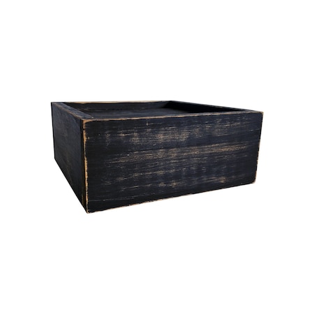 Homeroots 7in Black Wood Wall Mounted Floating Shelf With LED Light 399702