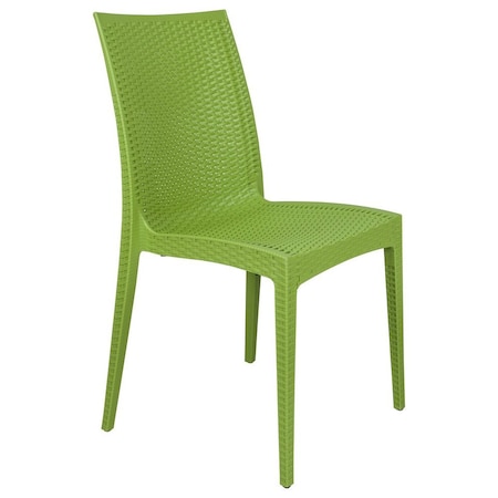 Leisuremod Weave Mace Indoor/Outdoor Dining Side Chair, Green MC19G