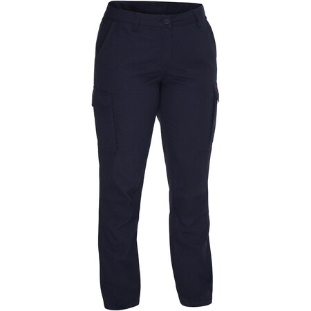 Bisley Dual-Certified AR/FR Women's Ripstop Industrial Cargo Pant, Industrial Wash Durable 385WFRCP-NV/2R