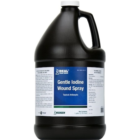 Neogen Gentle Iodine Wound, Liquid, Dark Brown, Pungent, Slightly Metallic, Sulfur, 1 gal 79215