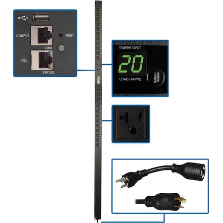 Eaton 1.9kW Single-Phase Monitored PDU with LX Platform Interface, 120V Outlets 24 5-15/20R, 0U PDUMNV20LX