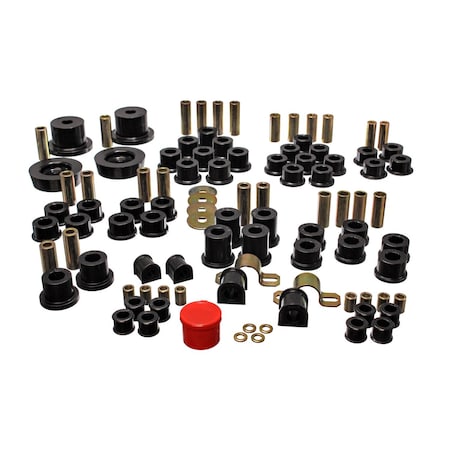 Energy Suspension Suspension Bushing Kit, Black; Polyurethane; Includes Upper and Lower Control Arm Bushings 11.18102G