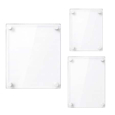 Azar Displays Floating Gallery Wall Frame Set, 1 White Standoff Hardware, 8 x 10, 11 x 14 & 16 x 20, 3-Piece Set 105722-WHT