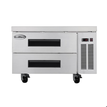Koolmore 36 in. Commercial Chef Base Refrigerator Storage Cabinet, Pull-Out Drawers, Rolling Caster Wheels KM-BR-362D