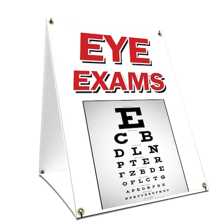 Signmission Eye Exams, 24 Inch x 18 Inch A-frame Yard Sign, Plastic Sign SBC-1824-Eye Exams