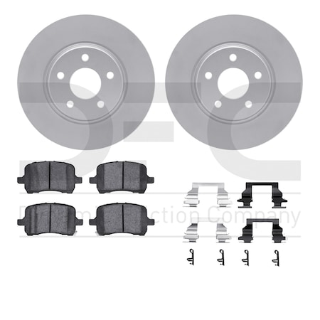 Dynamic Friction Co DFC GEOSPEC Coated Rotors with 5000 Brake Pads - Ceramic and Hardware 4512-53014