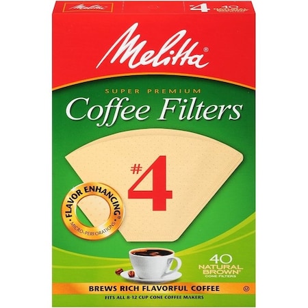 Melitta 3663648 4 Coffee Filter, Cone, Paper, Natural Brown 63100