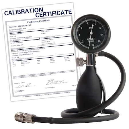 Baker Instruments Squeeze Bulb Pressure Calibrator B1800-NIST