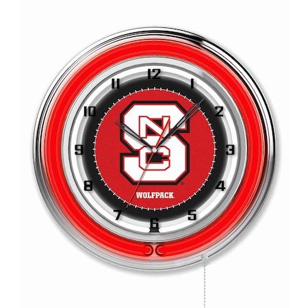Holland Bar Stool Co North Carolina State University Double Neon 19" Clock Clk19NCarSt