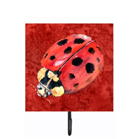 Carolines Treasures Lady Bug on Deep Red Leash Or Key Holder 8870SH4